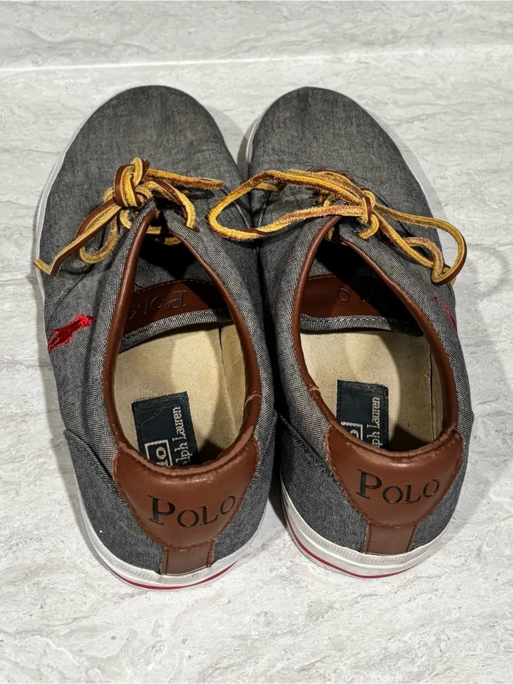 Polo by Ralph Lauren Gray Canvas Lace-Up Sneakers